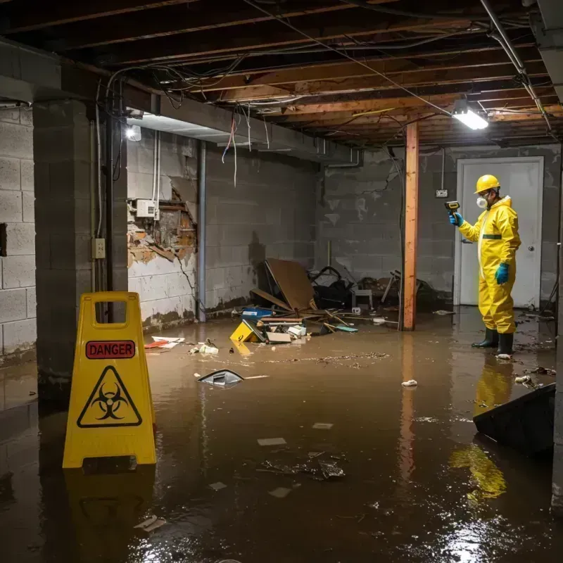 Flooded Basement Electrical Hazard in Moberly, MO Property