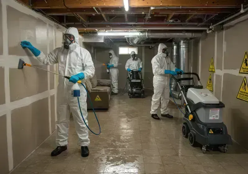 Basement Moisture Removal and Structural Drying process in Moberly, MO